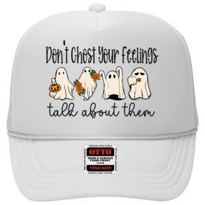 Don't Ghost Your Feelings Halloween High Crown Mesh Back Trucker Hat