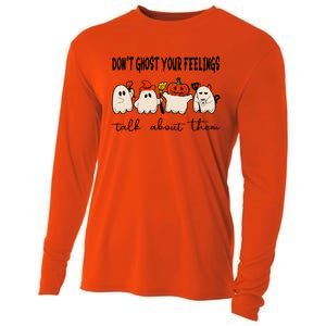 DonT Ghost Your Feelings Halloween Mental Health Cooling Performance Long Sleeve Crew