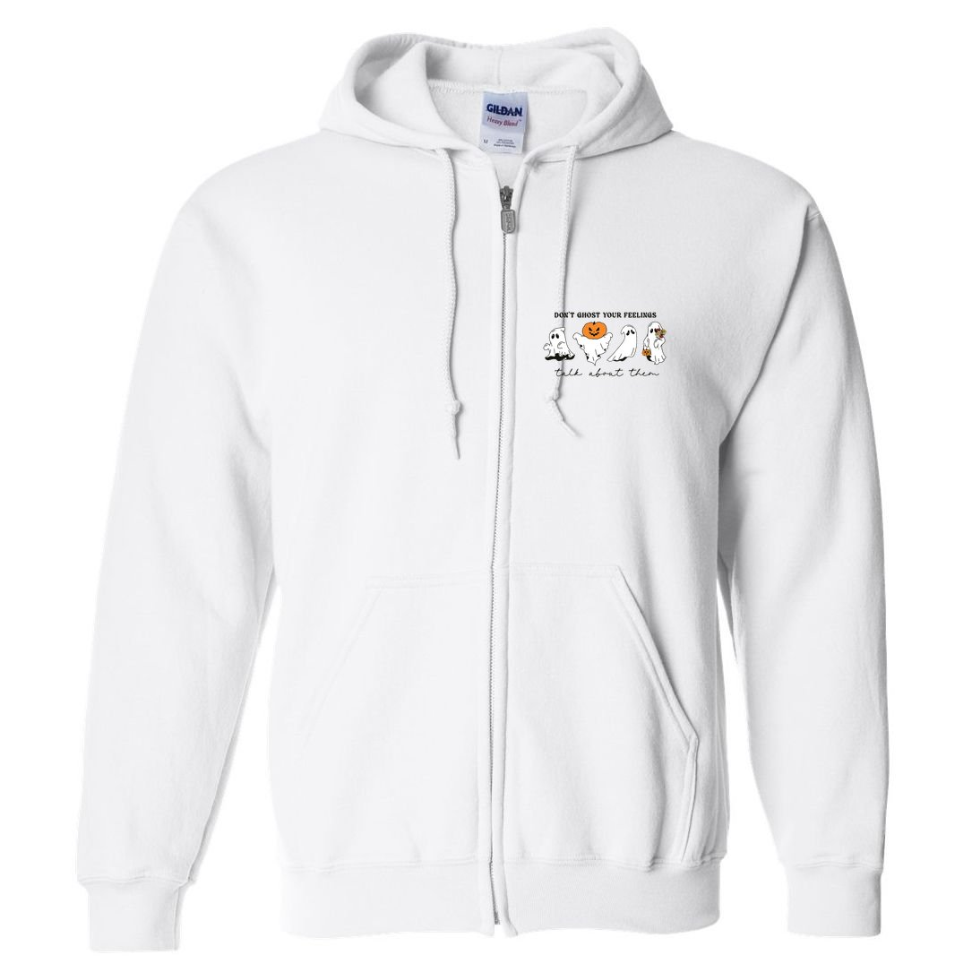 DonT Ghost Your Feelings Inspirational Therapy Psychologist Full Zip Hoodie