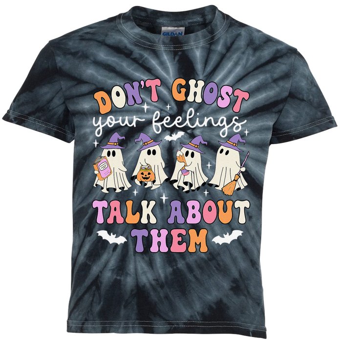 Dont Ghost Your Feeling Halloween School Counselor Halloween Gift Kids Tie-Dye T-Shirt