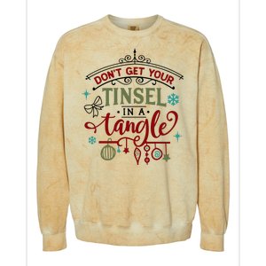 Don't Get Your Tinsel In A Tangle Funny Xmas Colorblast Crewneck Sweatshirt