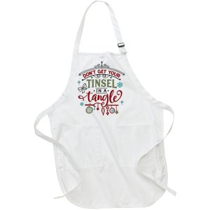 Don't Get Your Tinsel In A Tangle Funny Xmas Full-Length Apron With Pockets