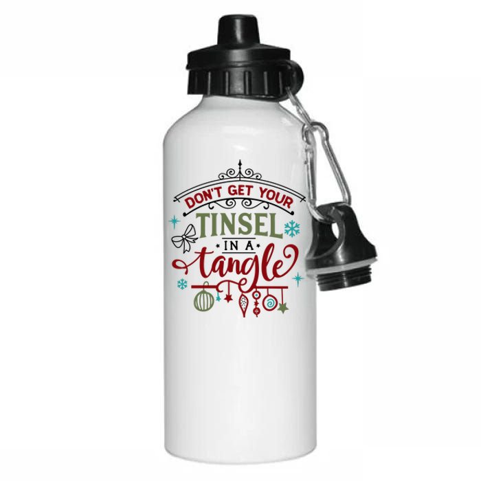 Don't Get Your Tinsel In A Tangle Funny Xmas Aluminum Water Bottle