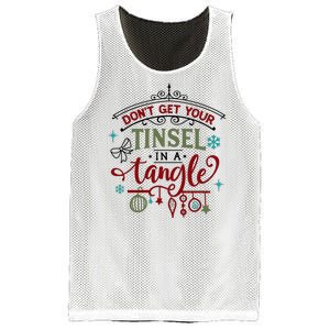 Don't Get Your Tinsel In A Tangle Funny Xmas Mesh Reversible Basketball Jersey Tank