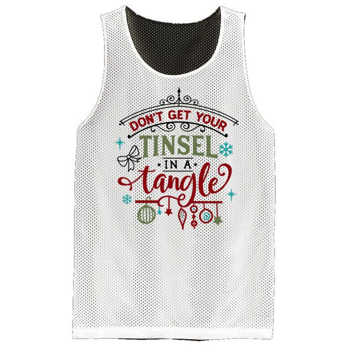 Don't Get Your Tinsel In A Tangle Funny Xmas Mesh Reversible Basketball Jersey Tank