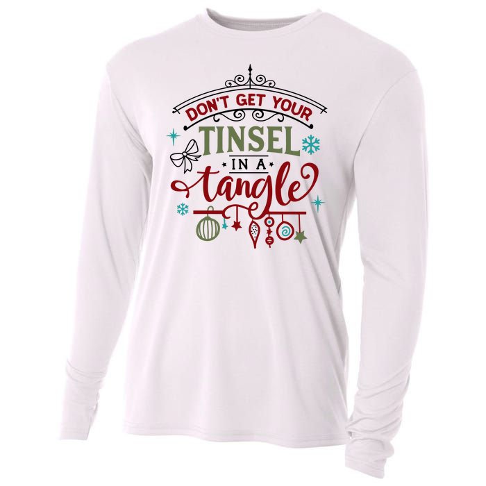 Don't Get Your Tinsel In A Tangle Funny Xmas Cooling Performance Long Sleeve Crew