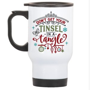 Don't Get Your Tinsel In A Tangle Funny Xmas Stainless Steel Travel Mug