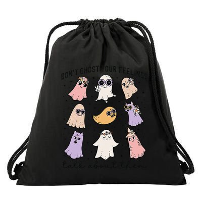 Don’T Ghost Your Feelings Talk About Them School Counselor Drawstring Bag