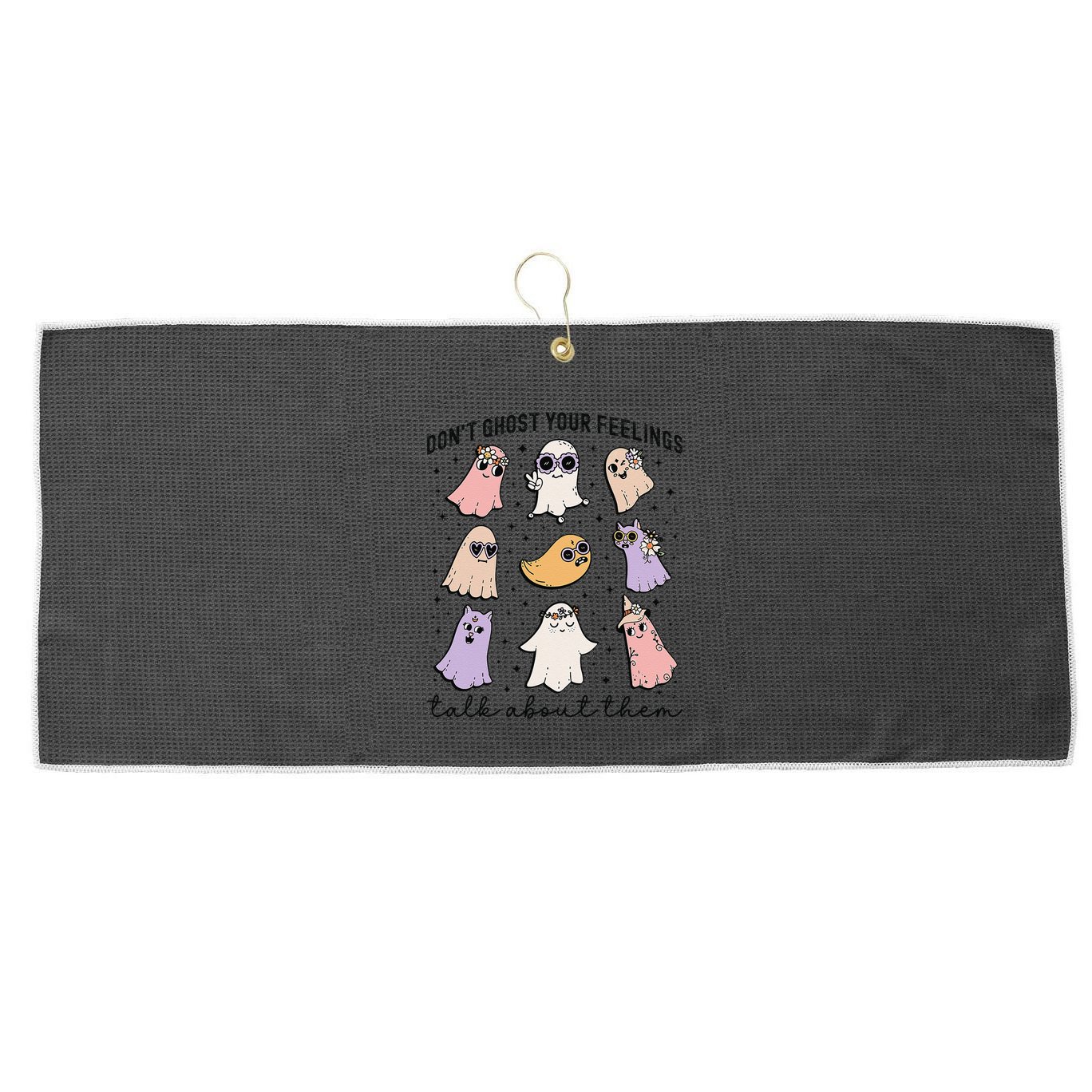 Don’T Ghost Your Feelings Talk About Them School Counselor Large Microfiber Waffle Golf Towel