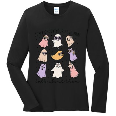 Don’T Ghost Your Feelings Talk About Them School Counselor Ladies Long Sleeve Shirt