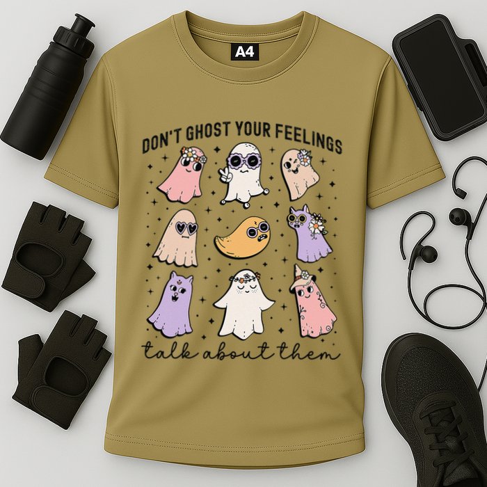 Don’T Ghost Your Feelings Talk About Them School Counselor Cooling Performance Crew T-Shirt