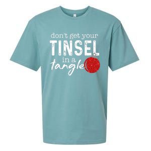 Dont Get Your Tinsel In Tangle Funny Christmas Sueded Cloud Jersey T-Shirt