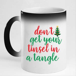 Don't Get Your Tinsel In A Tangle 11oz Black Color Changing Mug