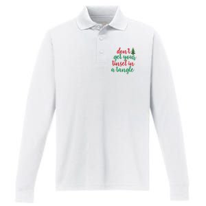 Don't Get Your Tinsel In A Tangle Performance Long Sleeve Polo