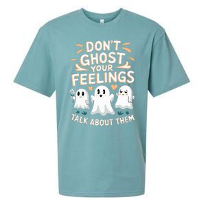 DonT Ghost Your Feelings Halloween Mental Health Sueded Cloud Jersey T-Shirt