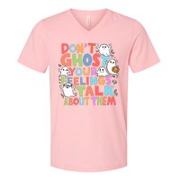 Dont Ghost Your Feelings Cute Ghoul V-Neck T-Shirt