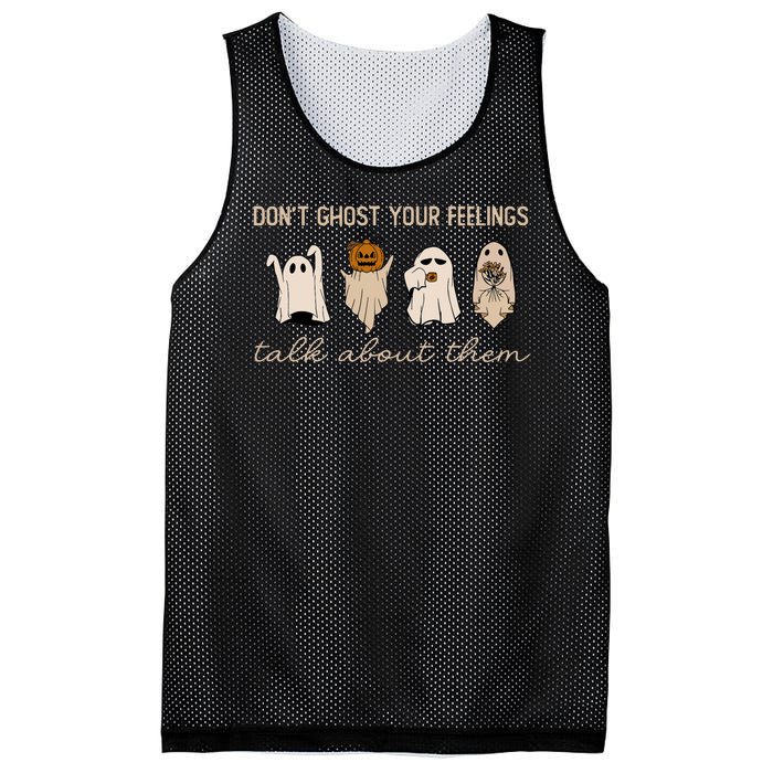 DonT Ghost Your Feelings Halloween Mental Health Awareness Mesh Reversible Basketball Jersey Tank