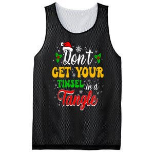 Don't Get Your Tinsel In A Tangle Funny Cute Christmas Mesh Reversible Basketball Jersey Tank