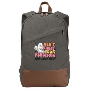 Dont Ghost Your Feelings Talk About Them Halloween Cotton Canvas Backpack