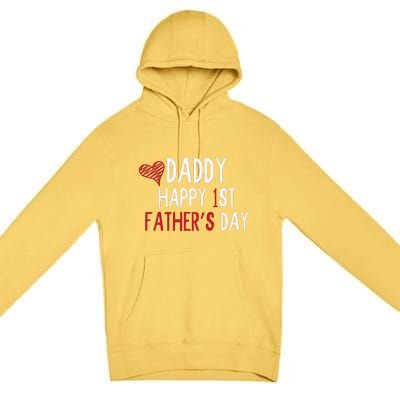 Daddy Happy 1st Fathers Day Premium Pullover Hoodie