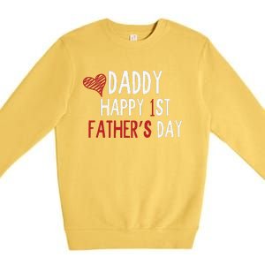 Daddy Happy 1st Fathers Day Premium Crewneck Sweatshirt