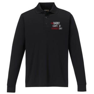 Daddy Happy 1st Fathers Day Performance Long Sleeve Polo