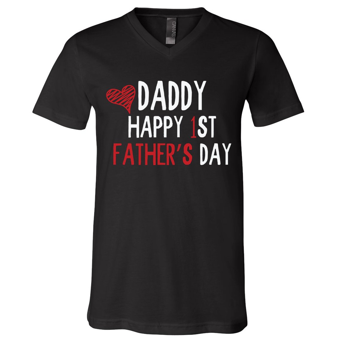 Daddy Happy 1st Fathers Day V-Neck T-Shirt