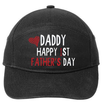 Daddy Happy 1st Fathers Day 7-Panel Snapback Hat