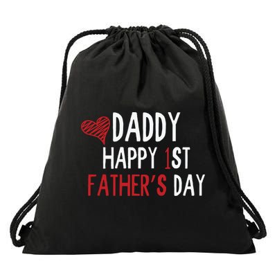 Daddy Happy 1st Fathers Day Drawstring Bag