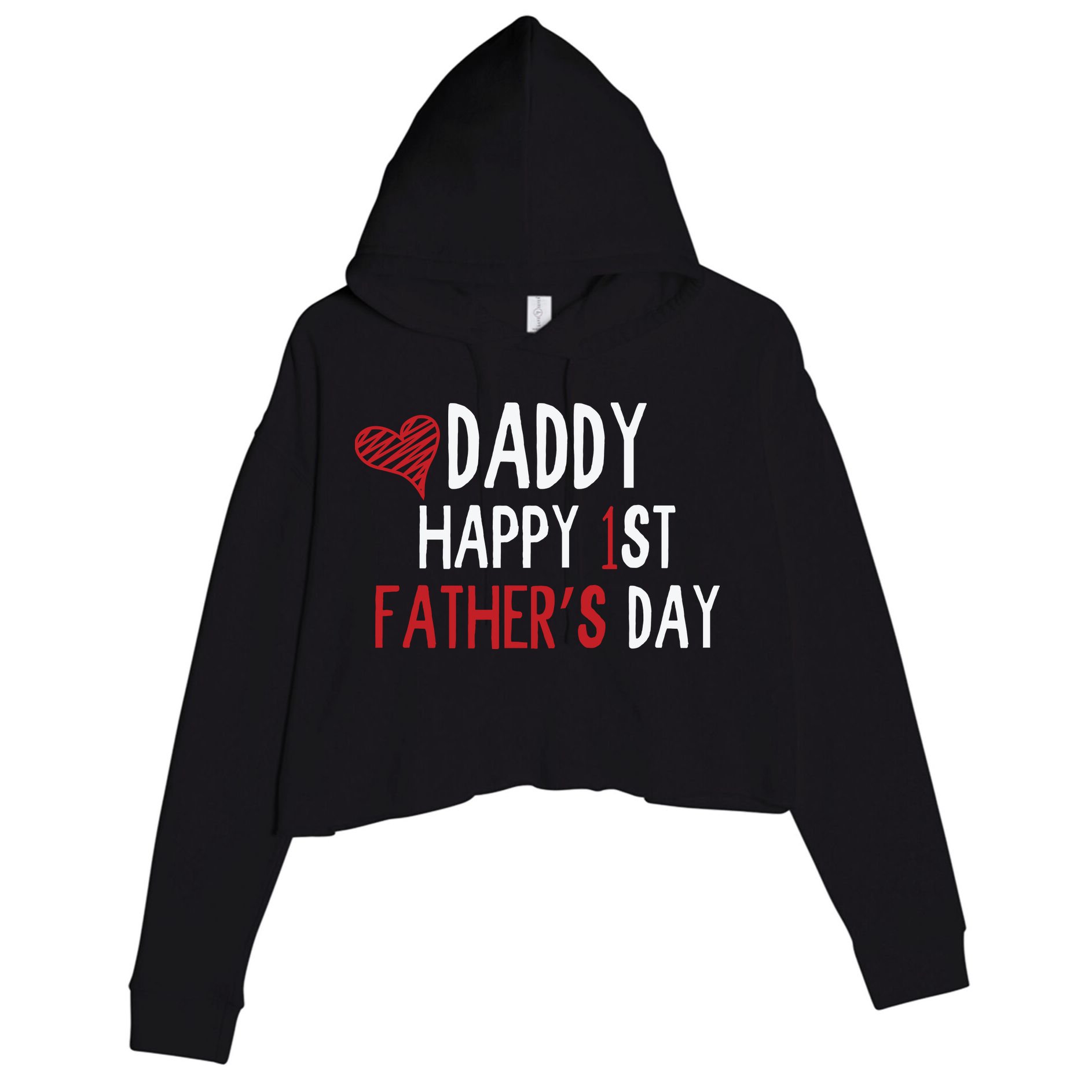 Daddy Happy 1st Fathers Day Crop Fleece Hoodie