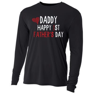 Daddy Happy 1st Fathers Day Cooling Performance Long Sleeve Crew