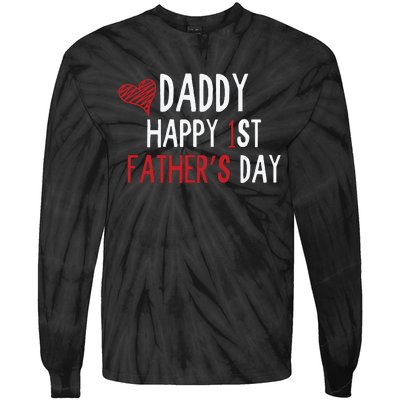 Daddy Happy 1st Fathers Day Tie-Dye Long Sleeve Shirt