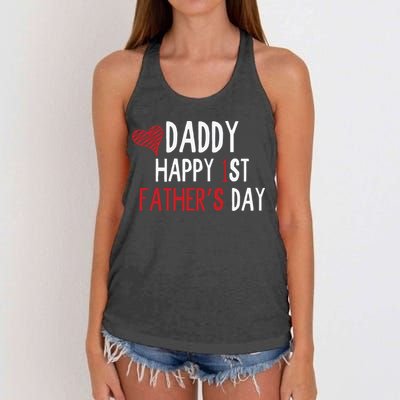 Daddy Happy 1st Fathers Day Women's Knotted Racerback Tank
