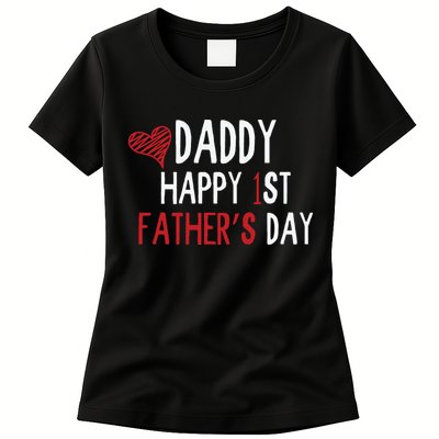 Daddy Happy 1st Fathers Day Womens T-Shirt