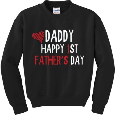 Daddy Happy 1st Fathers Day Kids Sweatshirt