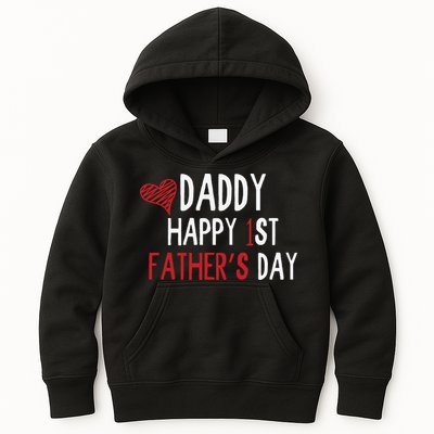 Daddy Happy 1st Fathers Day Kids Hoodie