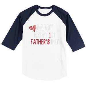 Daddy Happy 1st Fathers Day Baseball Sleeve Shirt