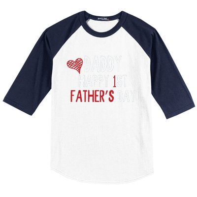 Daddy Happy 1st Fathers Day Baseball Sleeve Shirt