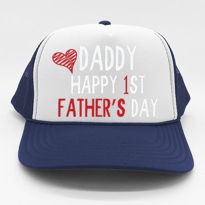 Daddy Happy 1st Fathers Day Trucker Hat