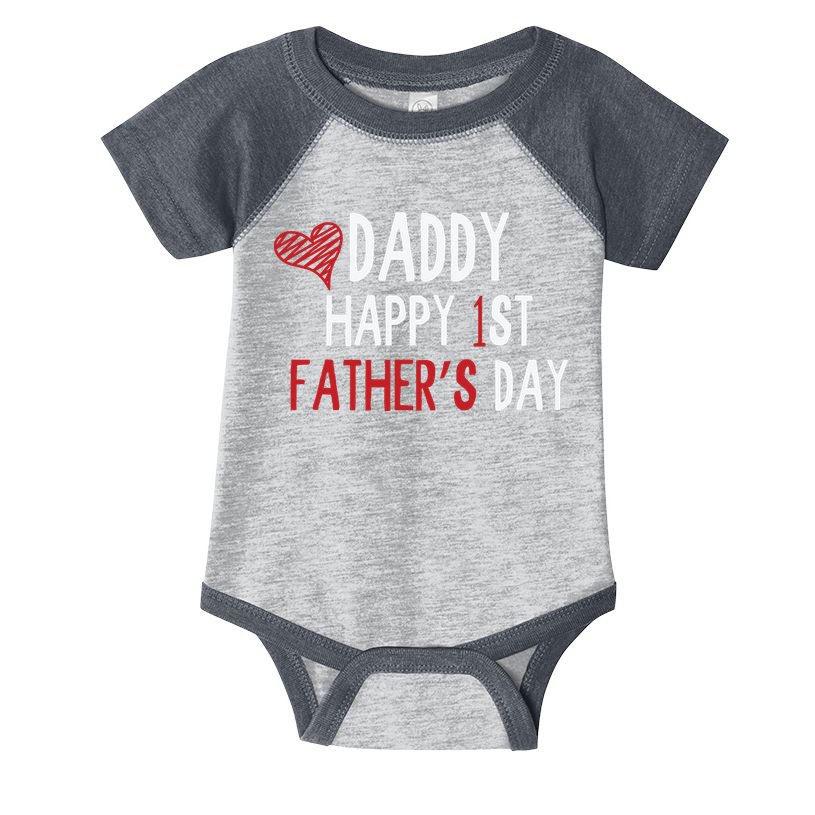 Daddy Happy 1st Fathers Day Infant Baby Jersey Bodysuit