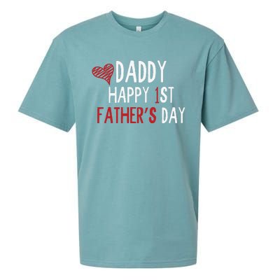 Daddy Happy 1st Fathers Day Sueded Cloud Jersey T-Shirt