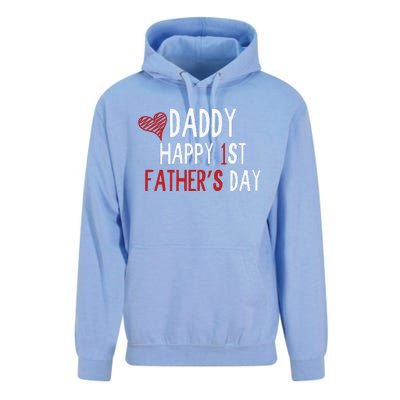 Daddy Happy 1st Fathers Day Unisex Surf Hoodie