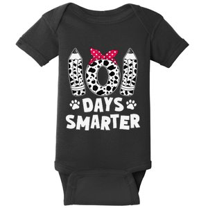 Dog Happy 101 Days School Teacher Student 100 Days Smarter Gift Baby Bodysuit