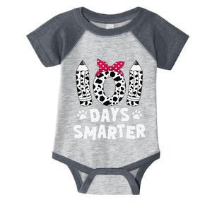 Dog Happy 101 Days School Teacher Student 100 Days Smarter Gift Infant Baby Jersey Bodysuit