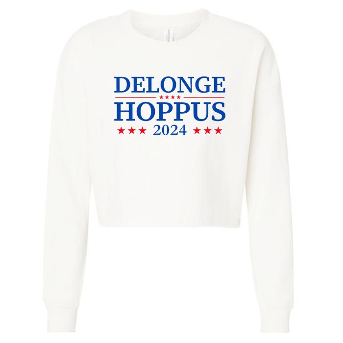 Delonge Hoppus 2024 American Flag Parody Funny Apparel Cropped Pullover Crew