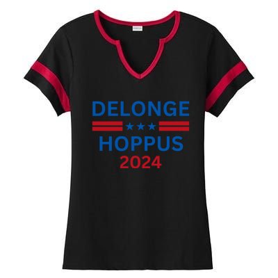 Delonge Hoppus 2024 For President Funny Voting Election 2024 Usa Ladies Halftime Notch Neck Tee