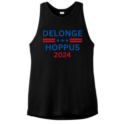 Delonge Hoppus 2024 For President Funny Voting Election 2024 Usa Ladies PosiCharge Tri-Blend Wicking Tank