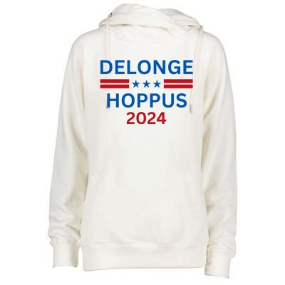 Delonge Hoppus 2024 For President Funny Voting Election 2024 Usa Womens Funnel Neck Pullover Hood