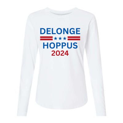 Delonge Hoppus 2024 For President Funny Voting Election 2024 Usa Womens Cotton Relaxed Long Sleeve T-Shirt