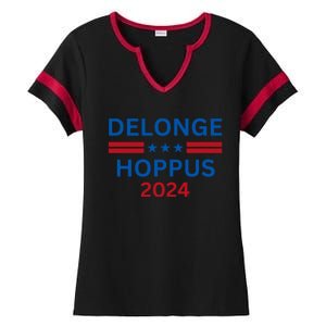 Delonge Hoppus 2024 For President Funny Voting Election 2024 Usa Ladies Halftime Notch Neck Tee